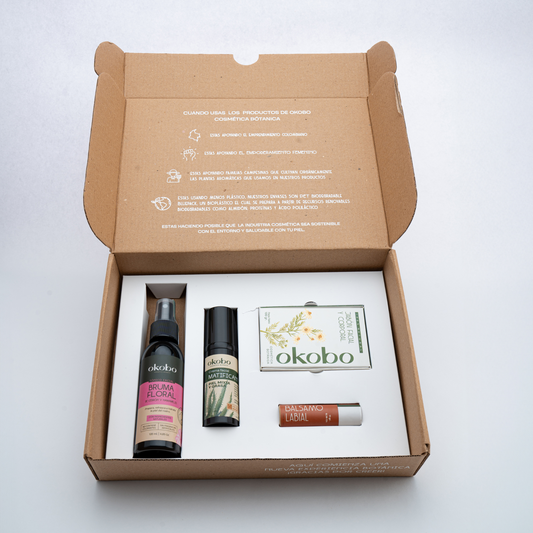 KIT RUTINA A.M. DÍA: Jabón facial, Bruma floral, Crema hidratante y Balsamo labial.