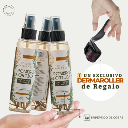 Tónico Capilar de Romero · Crecimiento y Anticaída + Dermaroller de regalo