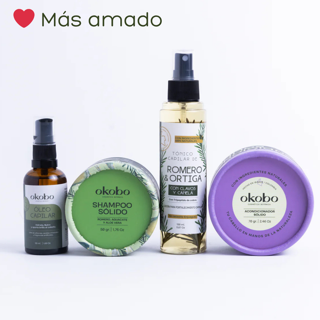 KIT CAPILAR: Shampoo solido, Acondicionador Solido, Oleo Capilar y Tónico capilar