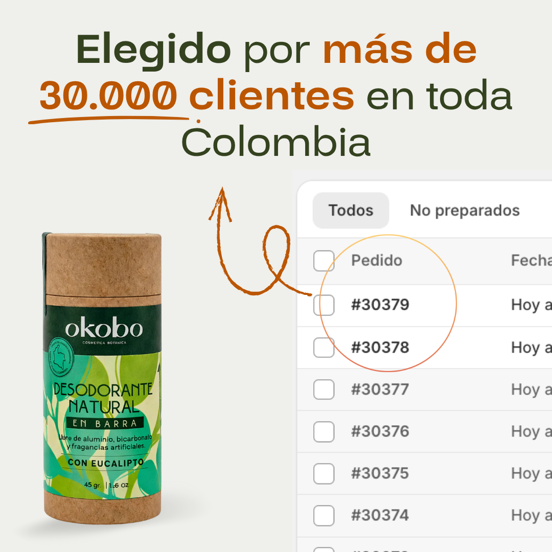 Promo: 2 Desodorantes OKOBO + Jabón de Carbón GRATIS