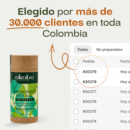 Promo: 2 Desodorantes OKOBO + Jabón de Carbón GRATIS