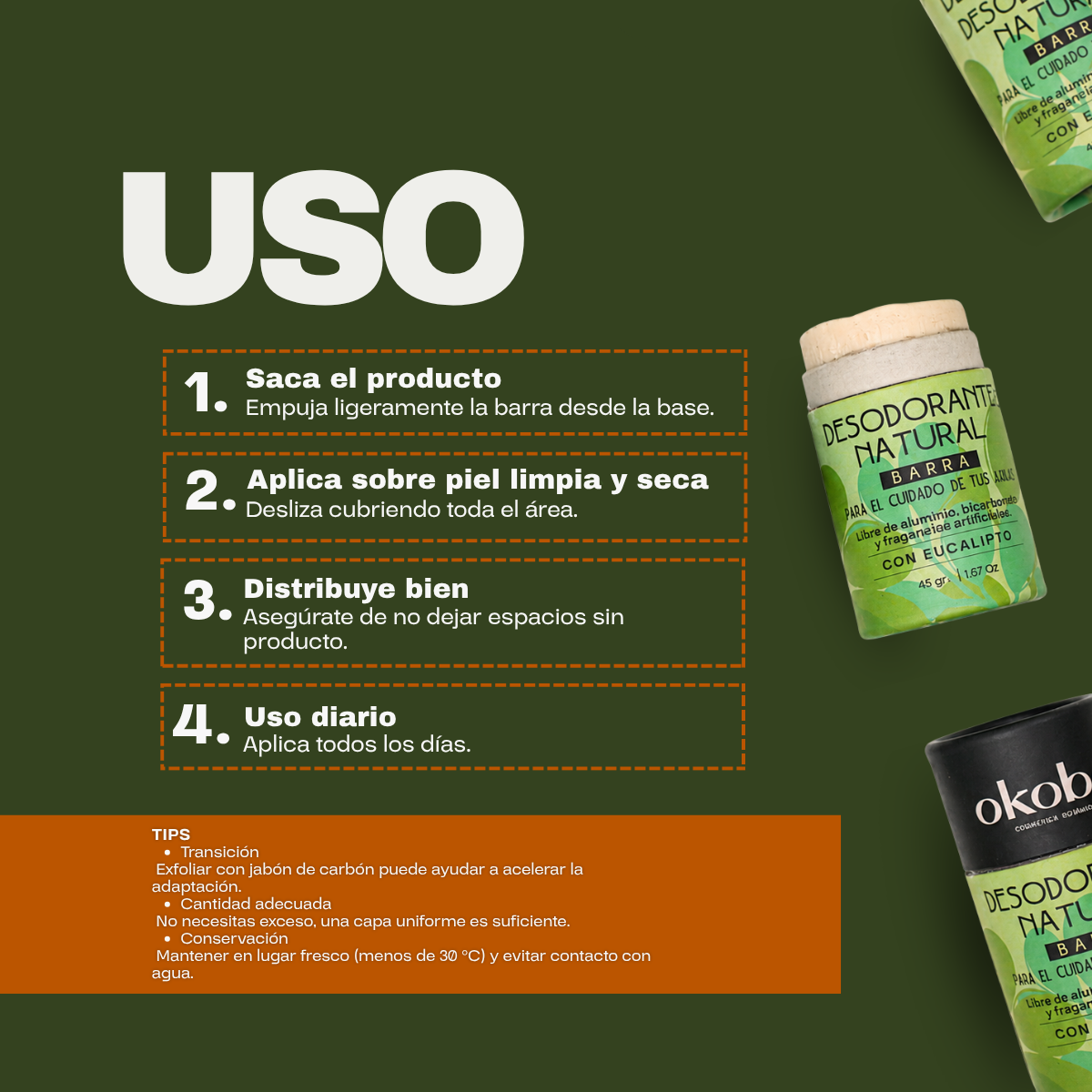 PROTECCIÓN NATURAL - Desodorante Natural Sólido