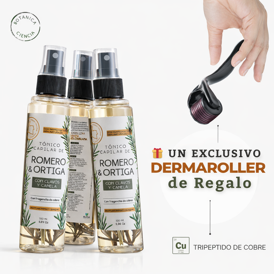 Tónico Capilar de Romero · Crecimiento y Anticaída + Dermaroller de regalo