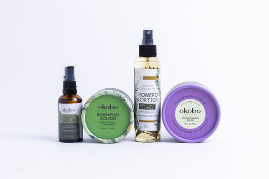KIT CAPILAR: Shampoo solido, Acondicionador Solido, Oleo Capilar y Tónico capilar