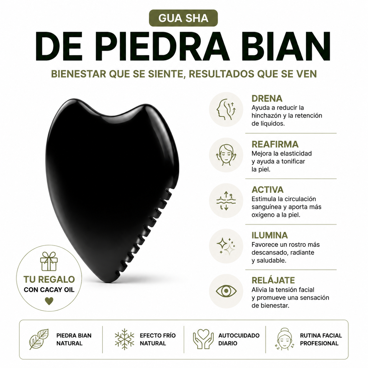 Ritual Facial Premium · Cacay Oil + Gua Sha Bian (Regalo)