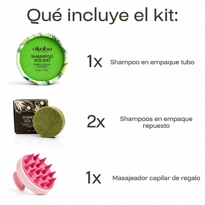 PROMO: Pack 3 Shampoos + Masajeador Capilar (Obsequio)